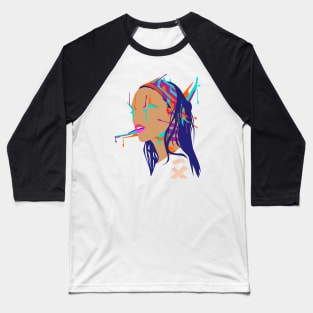 Cyberpunk Girl #3 Baseball T-Shirt